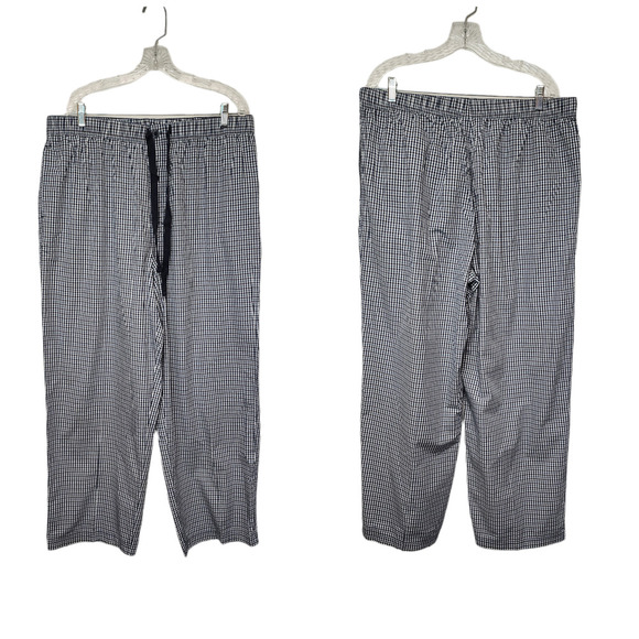 CREMIEUX LOUNGWEAR GINGHAMCHECKS BLUE/WHITE ELASTIC DRAWSTRING PAJAMA PANTS XL - Picture 1 of 5